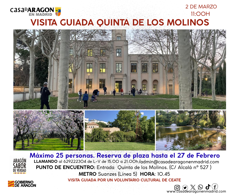 VISITA GUIADA QUINTA DE LOS MOLINOS