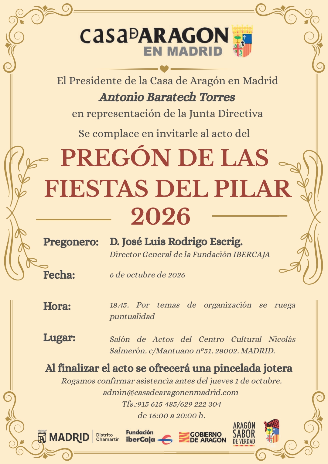 Pregón fiestas del Pilar